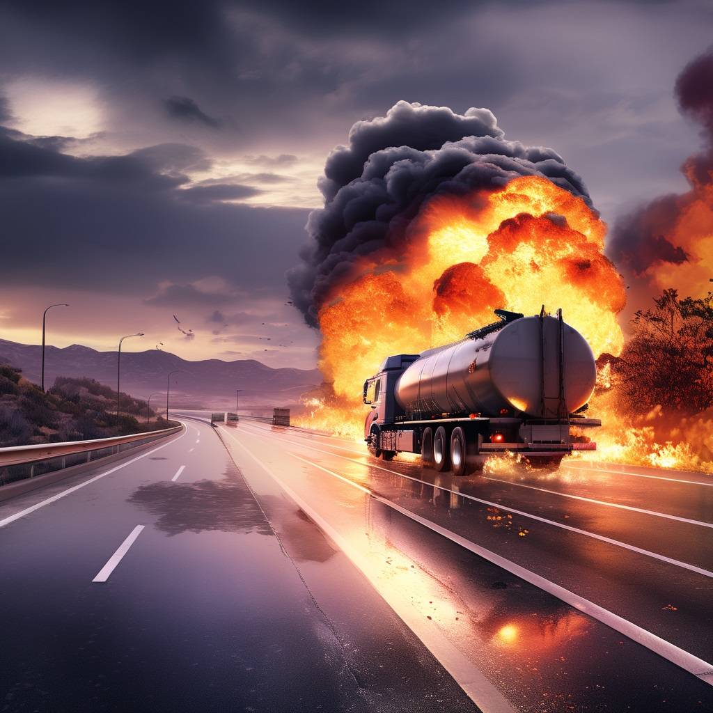 Tanker Truck Fire Closes I-10 in Quartzsite