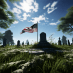 a-serene-cemetery-landscape-with-an-american-flag-draped-over-a-gravestone-surrounded-by-lush-green