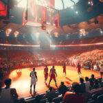 an-image-depicting-a-crowded-basketball-arena-during-a-thrilling-game-with-fans-cheering-enthusiast