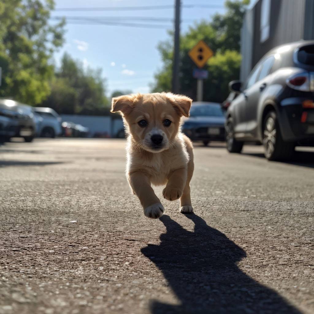 Abandoned Puppy Chases After Car in Fresno Parking Lot