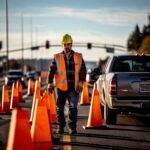 Construction Worker Struck by Traffic Barrel on Highway 36