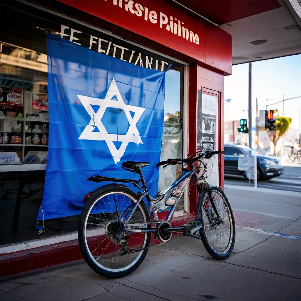 Israeli Flag Defaced at Santa Monica Bike Shop