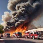 Massive Fire Engulfs Former Tucson Greyhound Park