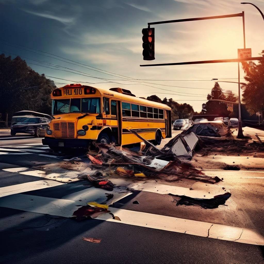 School Bus Crash Knocks Over Traffic Signal in Lake Worth