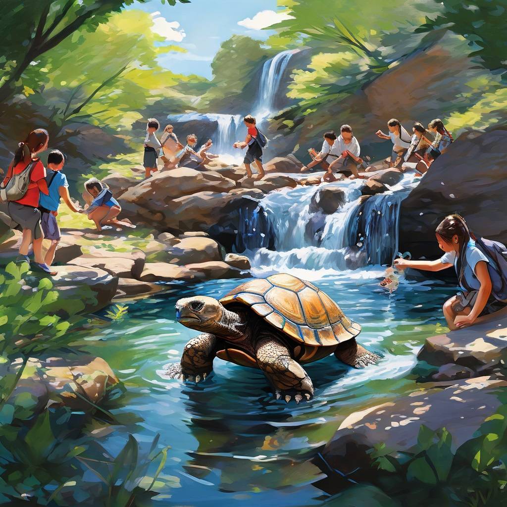 Tortoise Paradise: New Waterfall Delights Students at Wrightson Ridge K-8 School