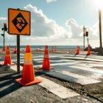 Virginia Beach Oceanfront Intersection Closure for Paving