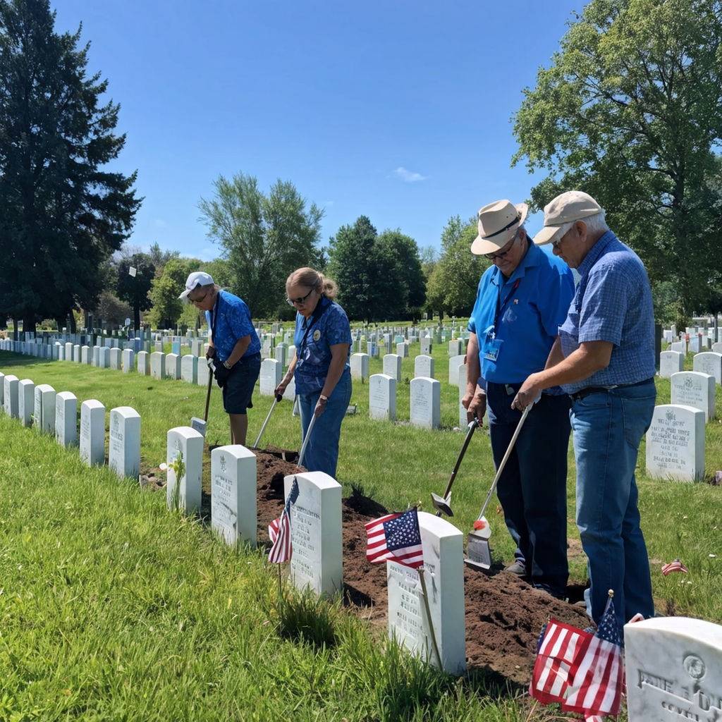 Volunteers Gather to Honor Buried Veterans