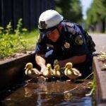 Collierville Police Officer Rescues Ducklings from Storm Drain