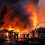 Fire Engulfs Multiple Mobile Homes in West Phoenix