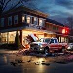 Pickup Truck Crashes Into Raleigh Bank Building