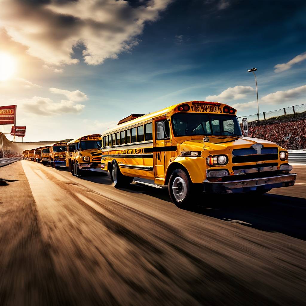 School Bus Racing Thrills at Charlotte Motor Speedway